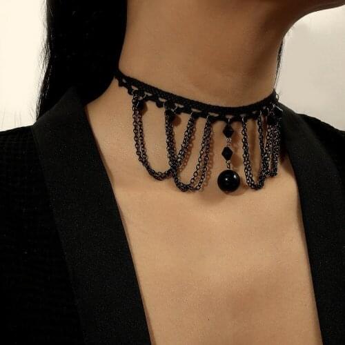 Romantic Lace Pendant Beads Necklace Choker for Women Girls High Quality Embroidery Fashion Sweet Design Accessory Ins NEW