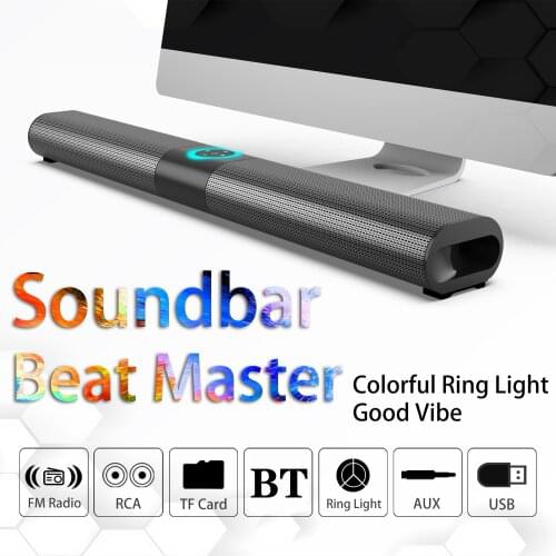 20W TV Soundbar Wireless Bluetooth Speaker Column Wall-mounted Home Theater Subwoofer Surround RCA Remote Control PC Speaker