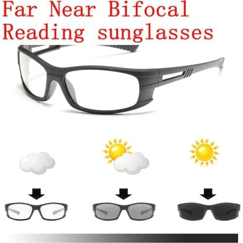 Sports Multifocal Lens Reading Glasses Men Presbyopia Hyperopia Bifocal Glasses Sun Photochromic Bifocal Sunglasses NX