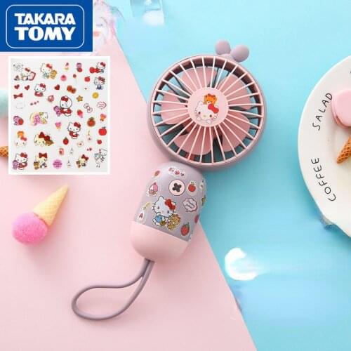 Takara Tomy Hellokitty Summer Cute Electric Portable Portable Small Mute USB Charging Handheld Fan