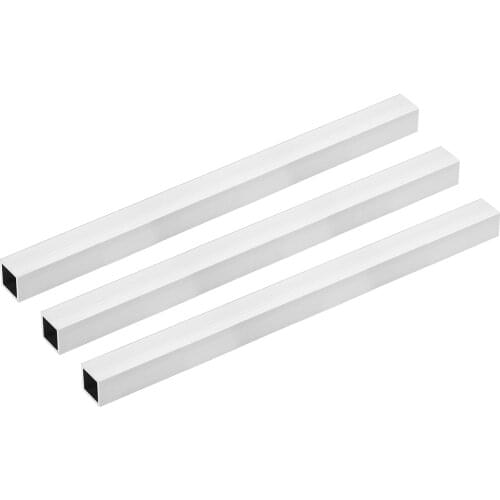 Uxcell 3 Pcs 6063 Aluminum Square Tube 200mm/300mm Length Seamless Straight Pipe Tubing used in industrial, automotive