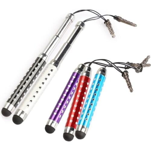 Retractable 3-tier Capacitive Touchsreen Stylus Pen Styluses With Rhinestone For Ipad Tablets Touch Screen Stylus Pen H-best