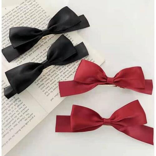 High Quatity Solid Color Big Bow Hairpins Clips for Women Popular Hair Clip for Women Girls Sweet Hairgrip Hair Accessories