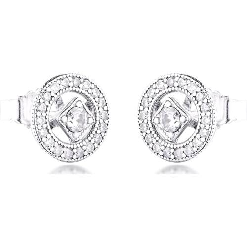Vintage Allure Stud Earrings with Clear Cubic Zirconia Authentic 100% 925 Sterling Silver Jewelry for Women Wholesale