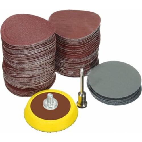 100pcs 25mm Sanding Disc Sand Paper Hook Loop Sander + 1/8 Drill Adapter Set paper drill sander 100/180/240/1500/3000 Grit