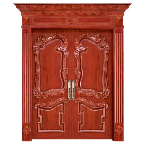 2016 hot sale top quality entry solid wood door enterior wooden door hotel security doors antique villas door ID1606A002