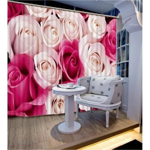 3d curtains Luxury Blackout 3D Window Curtains For Living Room Bedroom rose curtains flower curtain
