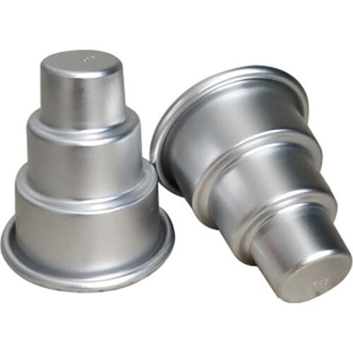 5Pcs DIY Three Layers Round Cake Mould Aluminum Mini Cake Bread Pizza Pan Mold Bakery Cake Steaming Tools