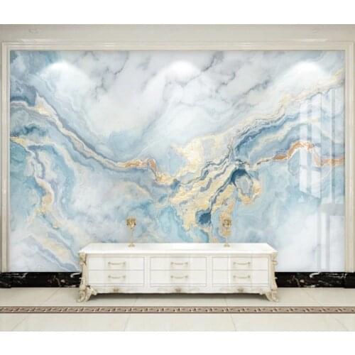 Abstract Geometric Blue Marble Wall Murals for TV Background 3D Photo Contact Wallpaper HD Printed Wallpapers Murals Custom