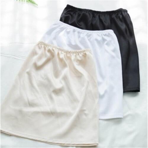 Women slip inside basic skirt thin basic short underskirt elastic waist all-match half slip slip femme 188