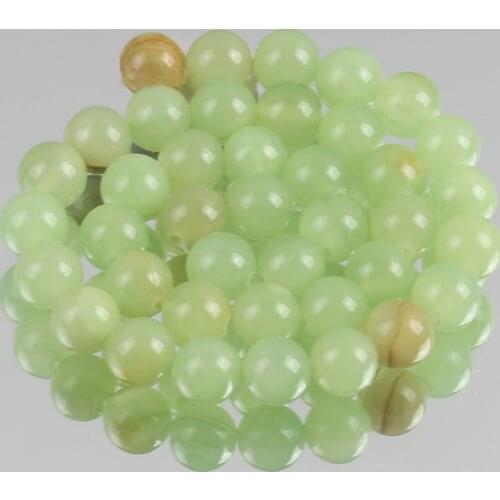 Natural Stone Flower Green Persian Jades Beads Round Loose Spacer Beads For Jewelry Making DIY Bracelets 6/8/10/12mm 15"Inches