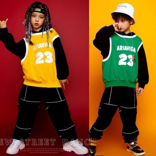 Kids Performance Jazz Clothing Sweatshirt Hoodie Jogger Pants Track suit Girls Boys Jazz Dance Costume Clothes Street Wear