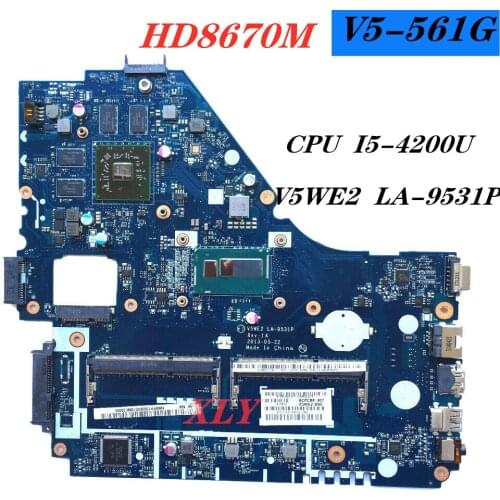 For Acer V5-561G Motherboard V5WE2 LA-9531P I5-4200 CPU HD8670M GPU100% Test work free shipping