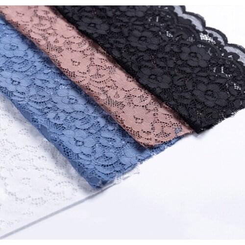 1Yard 21cm Elastic Mesh Lace Trim Fabric DIY Patchwork Sewing Women Dress Underwear Macrame Material Accessories