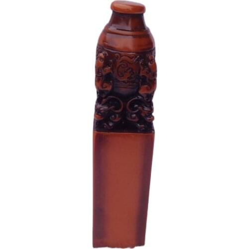 China shoushan stone old Hand carved pi xiu seal Statue