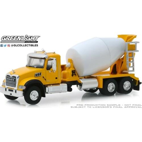 GreenLight 1:64 2019 M ack Granite Cement Mixer alloy toy car toys for children diecast model car Birthday gift