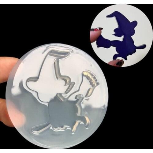Halloween Witch Pendant Mold Epoxy Resin Silicone Mold Jewelry Making Accessories