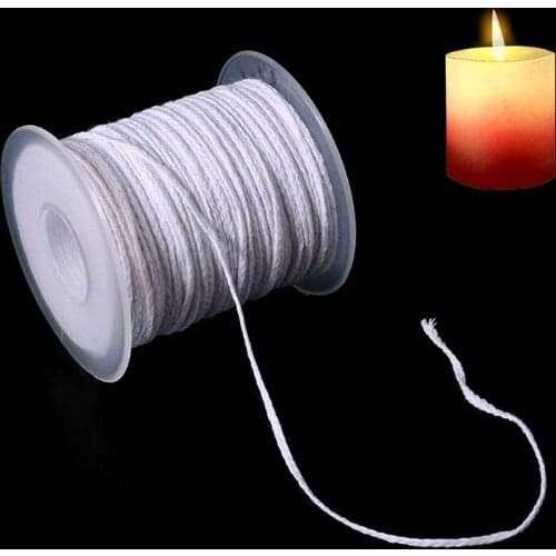 61m X 2.5mm Spool Of Cotton Square Braid Candle Wicks Core For Candle Making