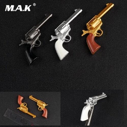 Collectible AS040 1/6 Solider Accessoty Colt Revolver Pistol Gun Weapon Model Black/Silver/Gold Color For 12 '' Action Figure
