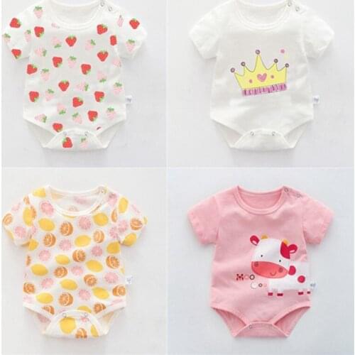 Summer Newborn Baby Rompers Cotton Infant Short Sleeved Onesie Cartoon Casual Toddler Boy Girl One-piece Jumpsuit For 0-24M
