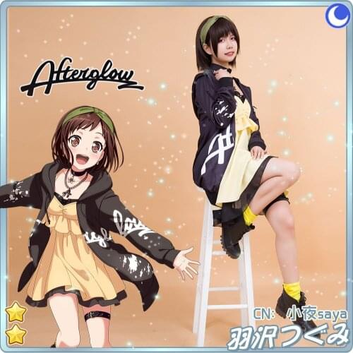Cosplay Costume Anime Bang Dream! Hazawa Tsugum Afterglow second key visual Dresses Christmas Halloween Free shipping CG416