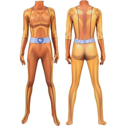 Anime Totally Spies Clover Sam Alex Mandy Cosplay Costume Bodysuit Adults Kids Superhero Zentai Tight Suit Halloween Jumpsuits