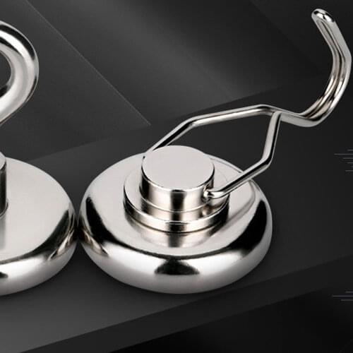 Strong Neodymium Magnet Hooks D20mm Swivel Swing Hooks Duty Wall Hooks Hanger Key Coat Cup Hanging Hanger for Home Kitchen