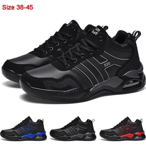 Summer And Winter Men Shoes Fashion Walking Shoes Add Cotton Comfortable Sneakers Air Cushion Black Red Tennis Shoes Size 38-45