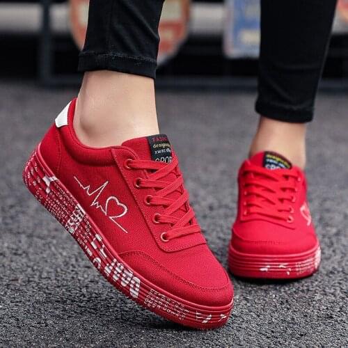 Fashion Women Vulcanized Shoes Sneakers Ladies Lace-up Casual Shoes Breathable Canvas Lover Shoes Graffiti Flat Zapatos Hombe