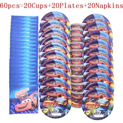 Cartoon Blaze and the Monster Machines boys Birthday Party Wedding Paper Cup Plate Napkin Event Party Paper Tableware Set Supply