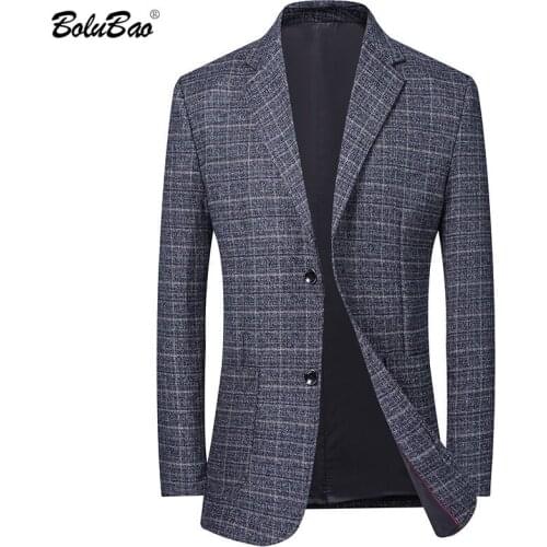 BOLUBAO Men Blazer Brand British Style Comfortable Fabrics Mens Slim Fit Wild Suit Fashion Prom Lattice Blazer Male