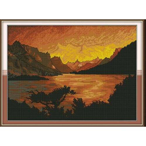Evening cross stitch kit aida 14ct 11ct count print canvas cross stitches needlework embroidery DIY handmade