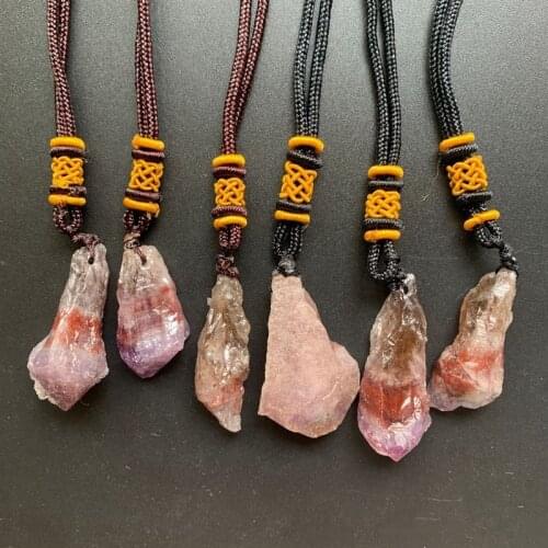 Natural Auralite 23 Crystal Rough Pendant Necklace Energy Spiritual Healing Crystals Raw Stones Necklace Ornament Dropshipping