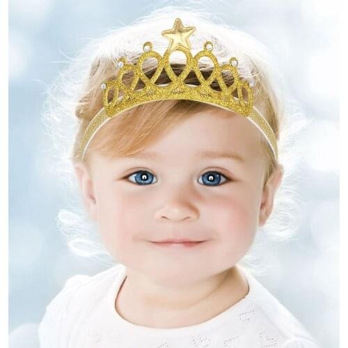 Fancy Little Girls Princess Headbands Cute Hairband Kids Crown Headband Gold and silver Hair Band Accessories Glitter