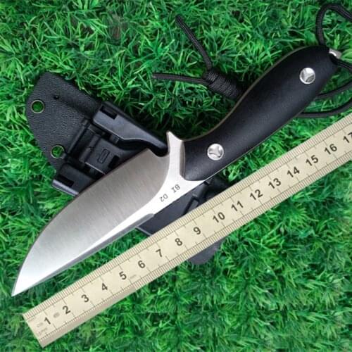Sharp outdoor knife Handmade D2 steel Hunting Knife Camping Survival Knife G10 handle Fixed Blade Tactical Knife