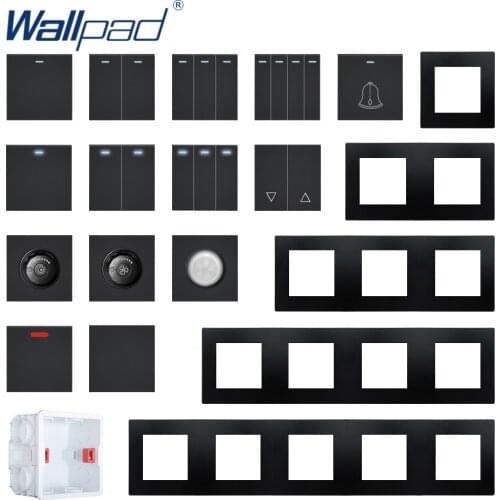 Wallpad Black PC Panel Wall Light Switch Function Key Only DIY Free Combination 52*52mm 1 2 3 4 5 Multiple Frame