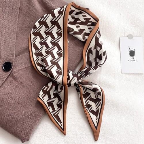 Lady Foulard Skinny Scarf Soft Silk Neck Hairband Bag Scarves New Design Wrist Towel Foulard Neckerchief Headband for Ladies