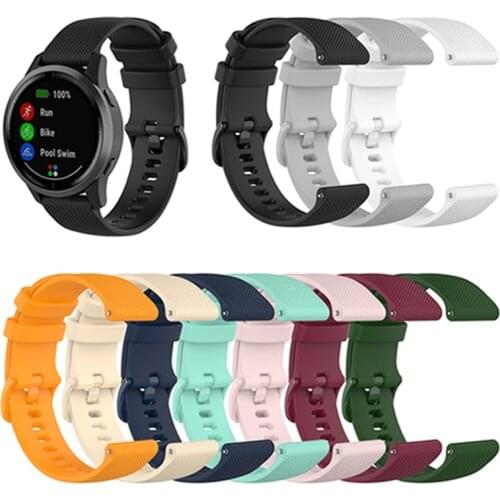 18 20 22MM Watch Band for Samsung Galaxy Watch 42mm/Garmin Vivoactive 3/Vivoactive 4 4S/Forerunner 645 Silicone Strap Watchband