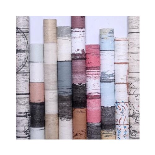 Self-adhesive wood grain wallpaper Dormitory wall furniture renovation stickers desk wardrobe door panel PVC wall sticker