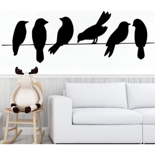 Birds on Wire Removable Wall Sticker Animals Vinyl Decal Living Room Wall Art Decoration A00863