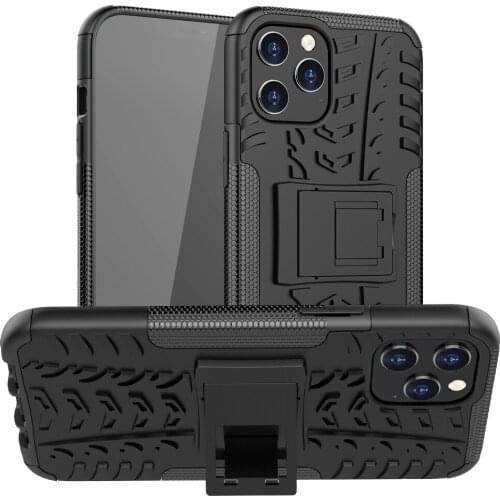 Heavy Duty Armor Stand Shockproof Case For iPhone 12 Mini 11 Pro Max SE 2020 X Xs XR 6 7 8 Plus Soft Silicone Hard PC Back Cover