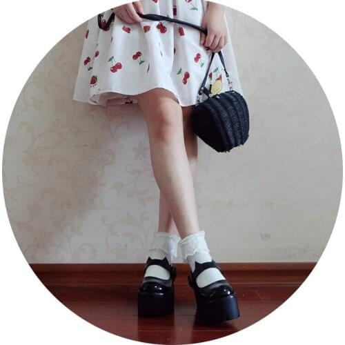New cat ears Japanese muffin super thick bottom thin round head single shoes Lolita girls' shoes