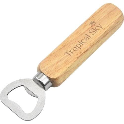 Pack of 25 Personalized Wooden Handle Bottle Openers Promotional Item Giveaway Customized Logo Beer Bottle Opener Free Engraving