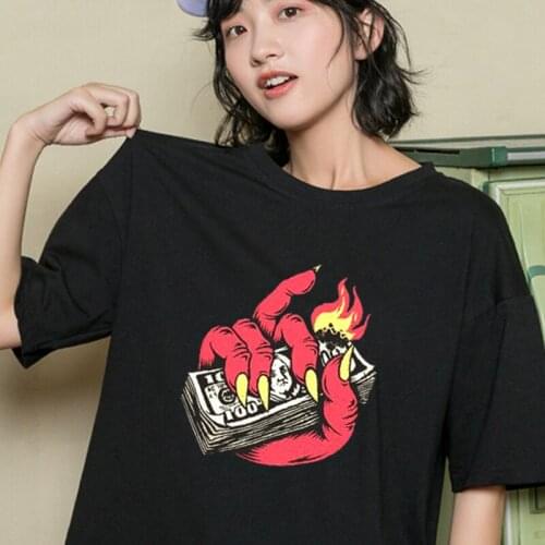 Summer women tshirt hip hop top Short sleeve Harajuku clothes dropshipping vintage tee print vegan bar punk cute fun Streetwear