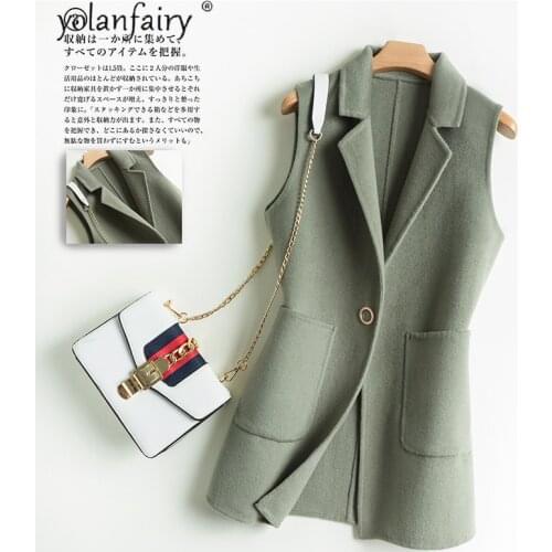 100% Wool Coat Female Sleeveless Jacket Womens Vest Spring Autumn Elegant Vests Coats for Women Casaco Feminino D82026 KJ5574