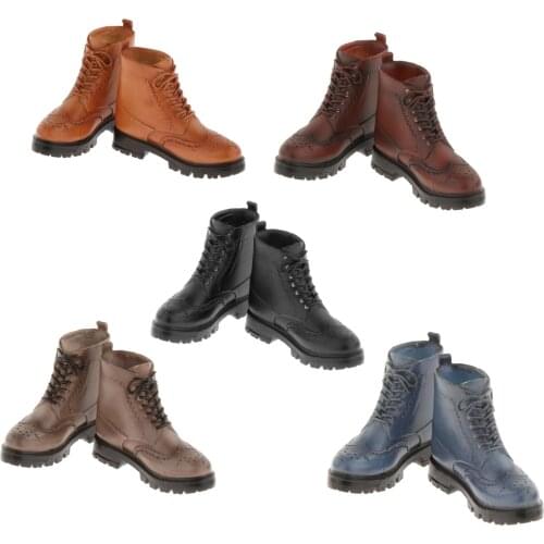 1/6 Soldier Handmade 5.6cm PU Leather Shoes 12 Inch Action Figures Costume Accessory