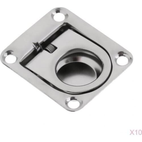 10 RV Boat Marine Hatch Latch Stainless Steel Flush Lift Pull Ring 4.2x3.6cm