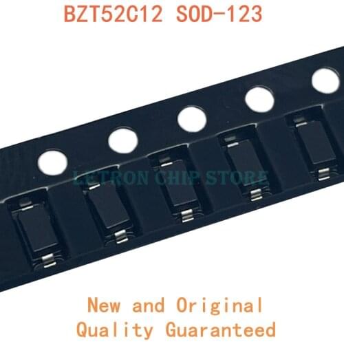 100PCS BZT52C12 SOD123 BZT52C 12V WH SOD-123 1206 SMD Zener diode New and Original