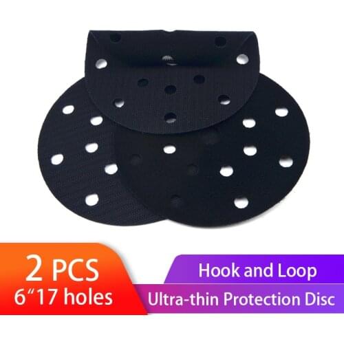 2pcs Ultra-thin Surface Protection Disc 6 inch 17 holes 150mm Interface pad for Polishing & Grinding - Hook and loop