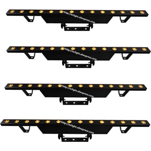 4pcs 14 leds pixel beam bar gold led color 14CH DMX stage lighting powercon in/out